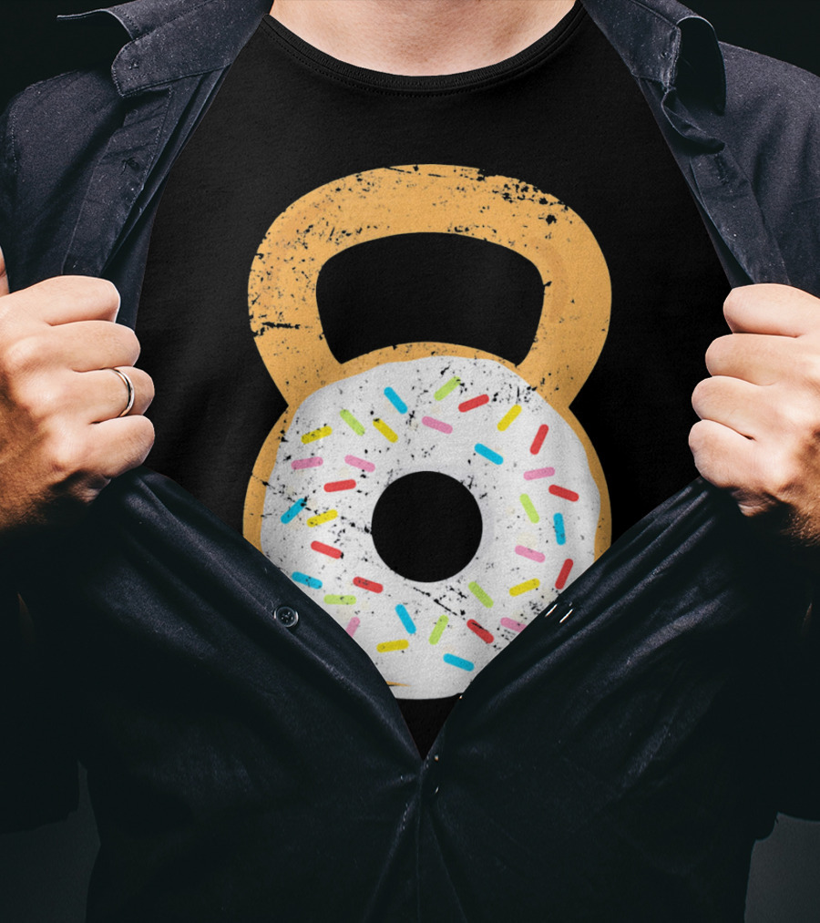 Kettlebell Doughnut With Sprinkles Fitness Humor T-Shirt