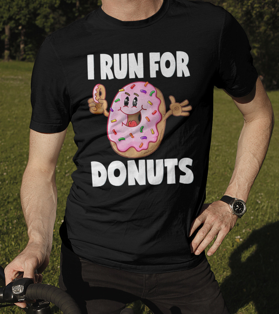 I Run For Donuts Funny Vintage Sprinkled Donut Run T-Shirt