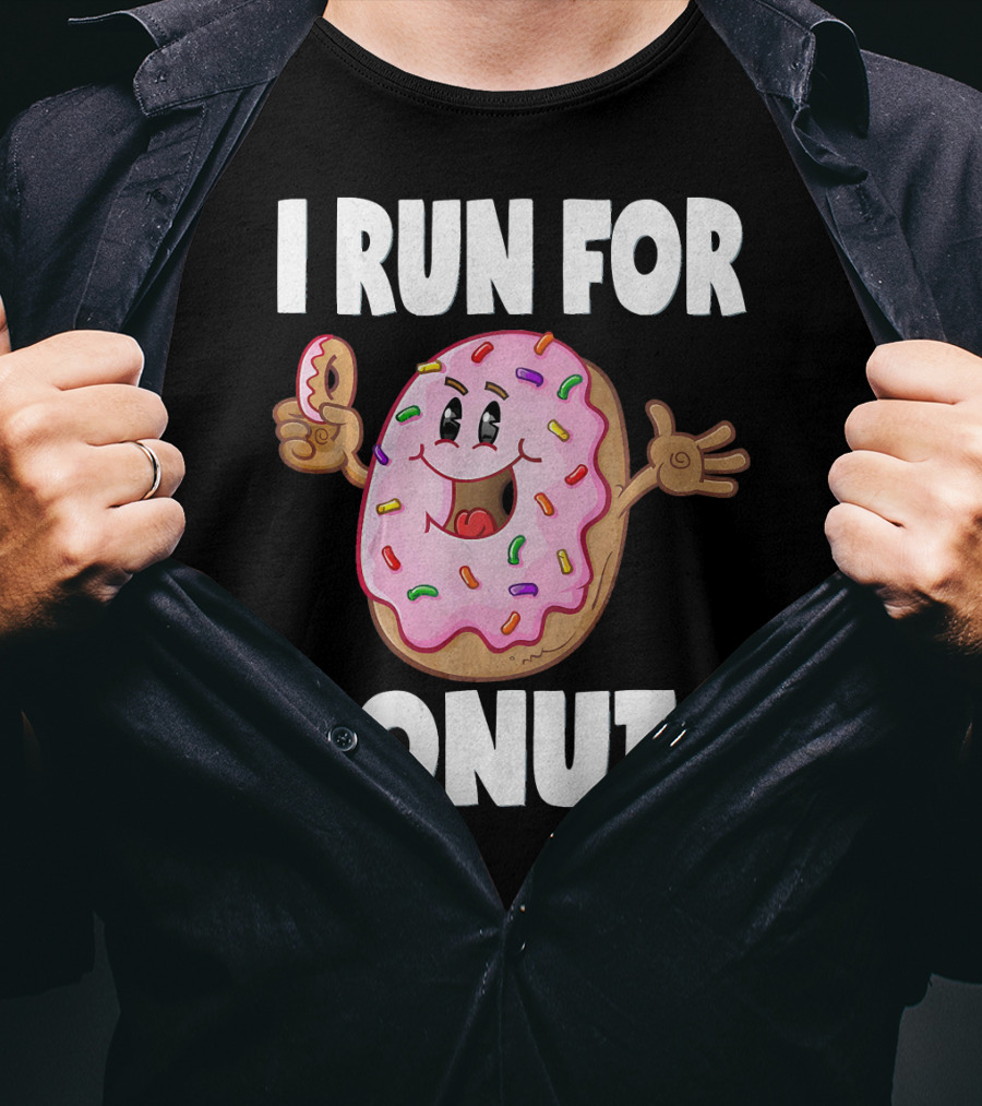 I Run For Donuts Funny Vintage Sprinkled Donut Run T-Shirt