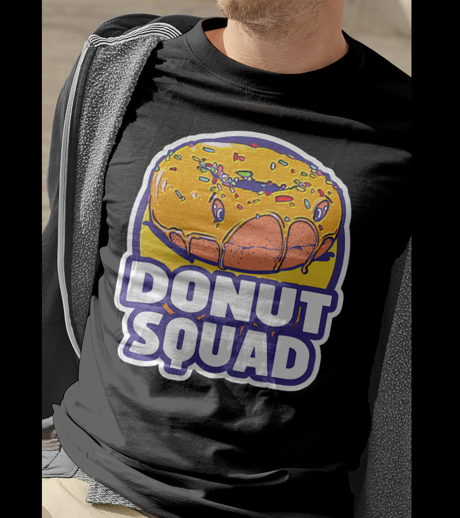 Donut Squad Retro Superhero Baked Fried Colorful Sprinkles T-Shirt