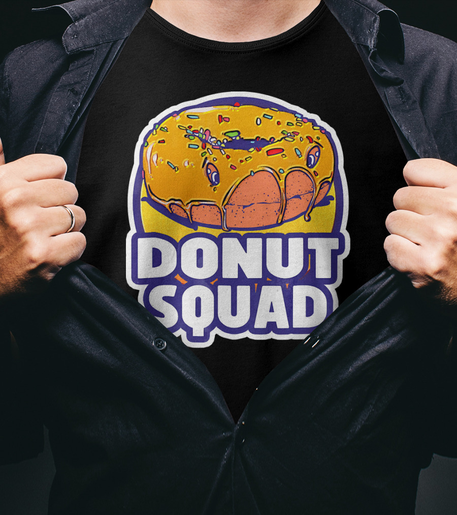 Donut Squad Retro Superhero Baked Fried Colorful Sprinkles T-Shirt