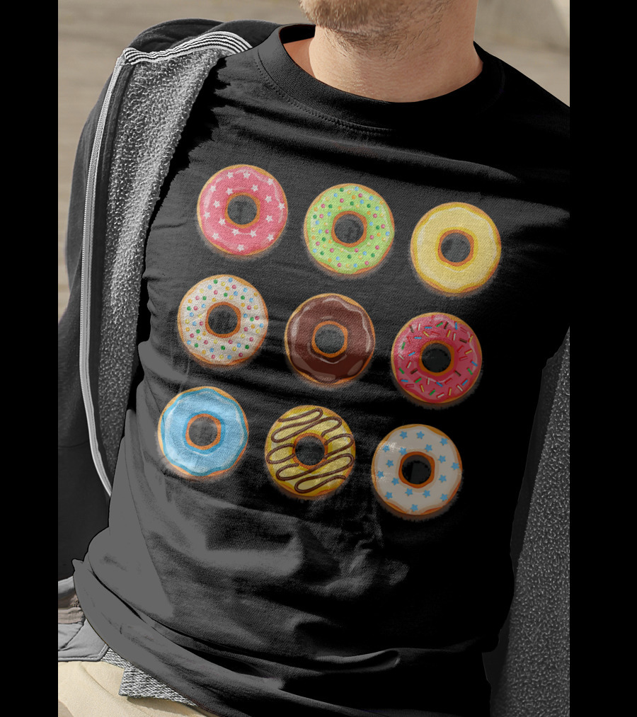 Donuts Sweet Mom Teens Girls Colorful T-Shirt