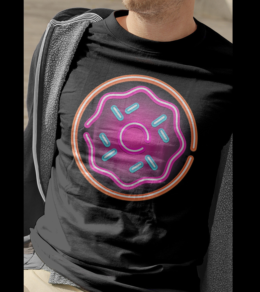 Retro Neon Doughnut Food Sign For Donut Lover T-Shirt