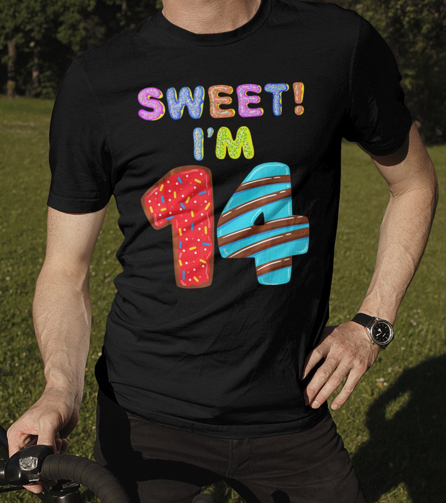 Sweet I'm 14 Birthday Donut Sprinkles Fun T-Shirt