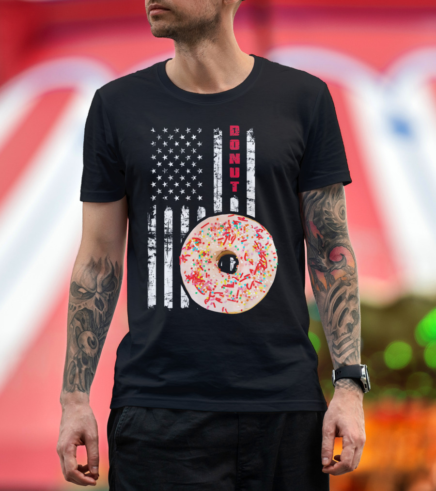 American Flag Donut USA Bakery Goods Donut T-Shirt