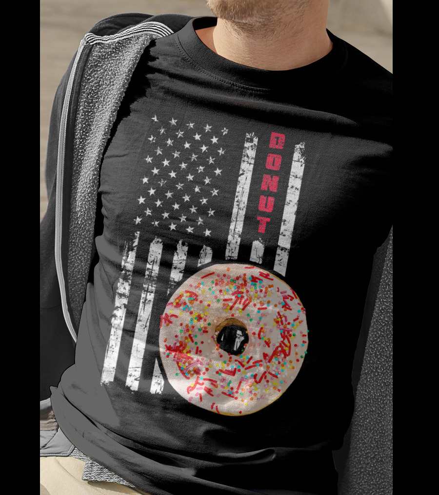 American Flag Donut USA Bakery Goods Donut T-Shirt