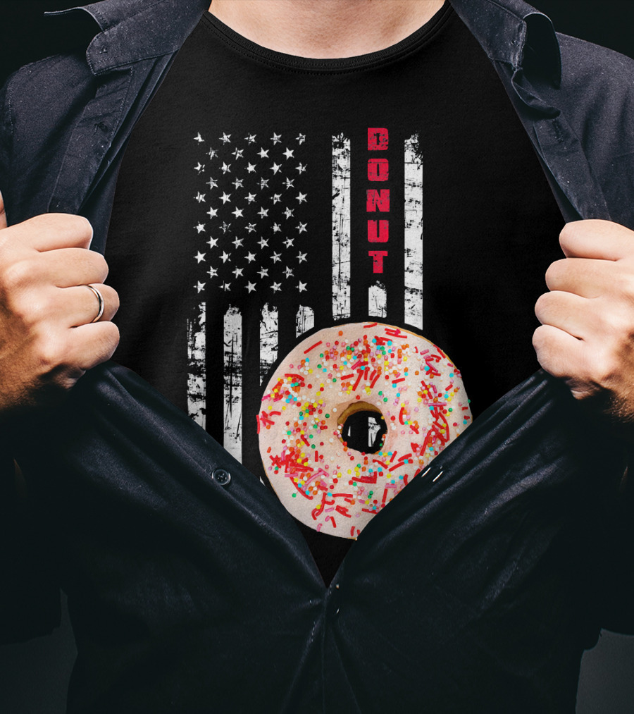 American Flag Donut USA Bakery Goods Donut T-Shirt