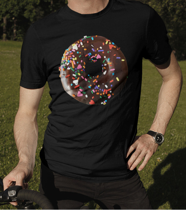 Chocolate Donut Sprinkles Cool Matching Couple Fun T-Shirt