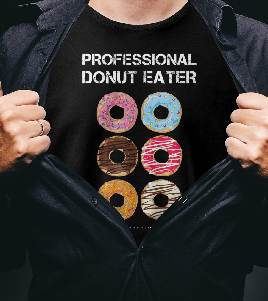 Professional Donut Eater Lumowell Colorful Donuts T-Shirt