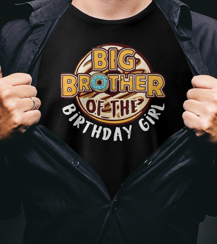 Big Brother Of The Birthday Girl Donut T-Shirt