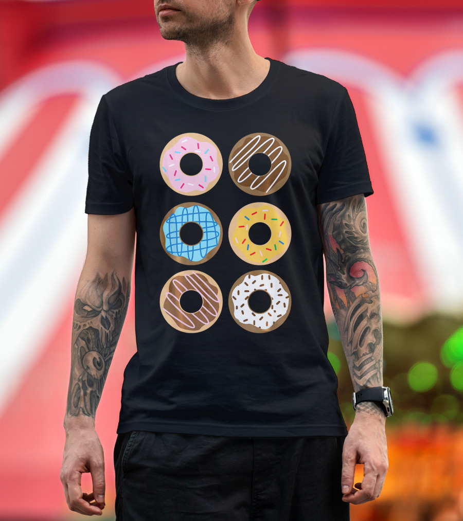 Cute Donut 6 Fun Sprinkled Doughnuts Delight T-Shirt