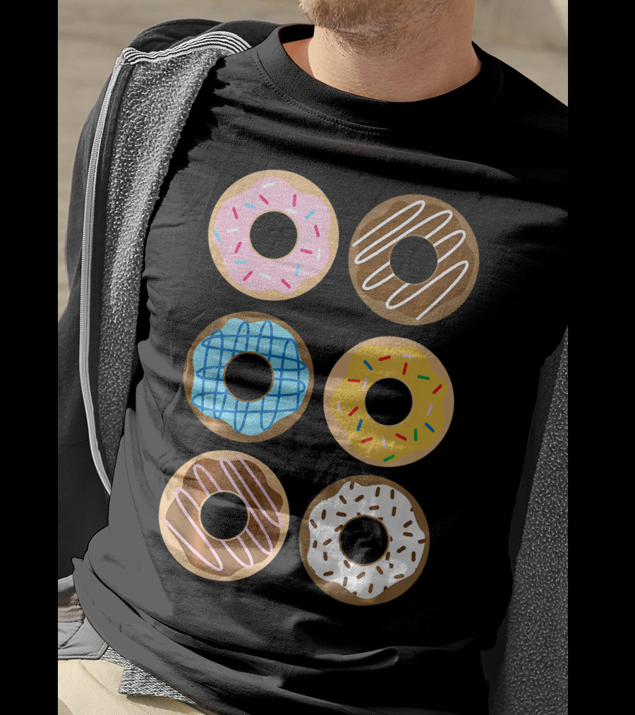 Cute Donut 6 Fun Sprinkled Doughnuts Delight T-Shirt