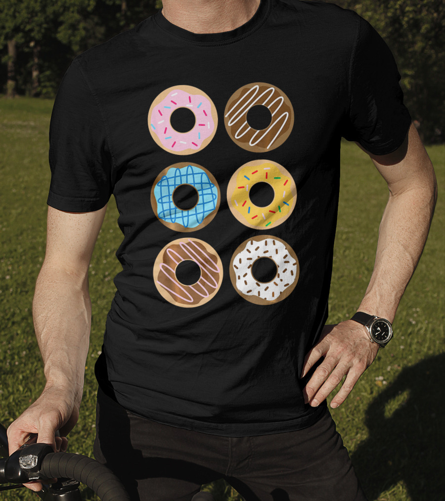 Cute Donut 6 Fun Sprinkled Doughnuts Delight T-Shirt