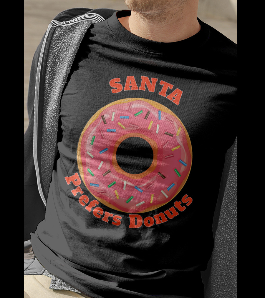 Santa Prefers Donuts Pink Sprinkled Delight T-Shirt