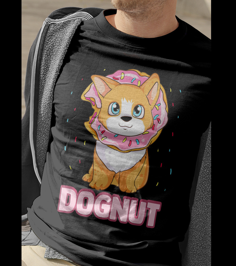 Dognut Cute Funny Dog Donut Pun Adorab With Sprinkles T-Shirt