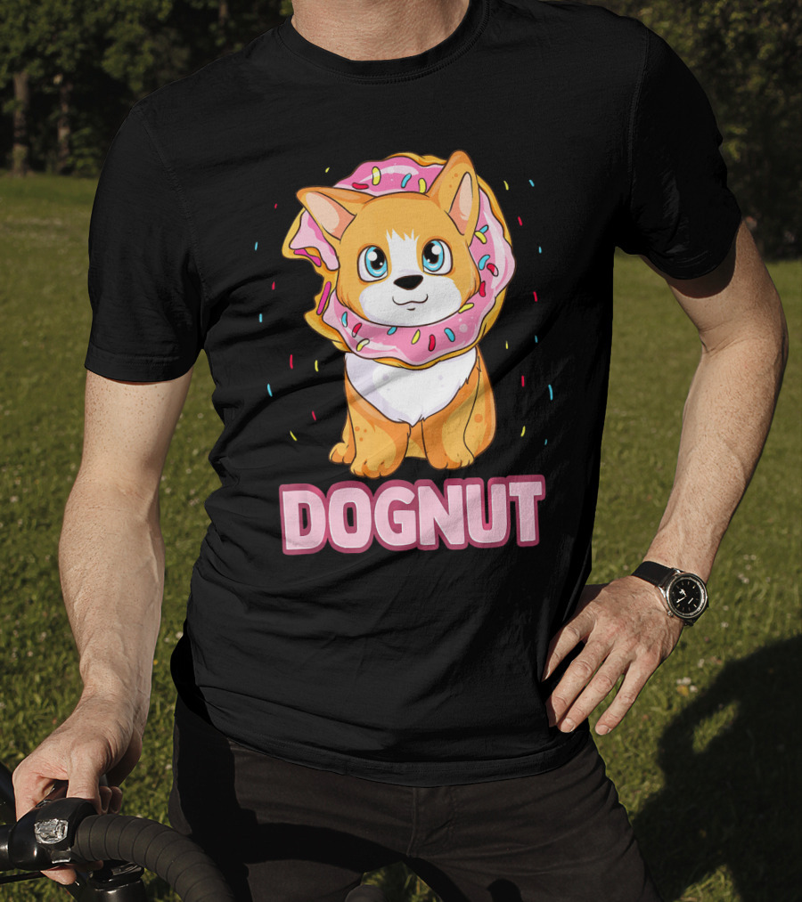 Dognut Cute Funny Dog Donut Pun Adorab With Sprinkles T-Shirt
