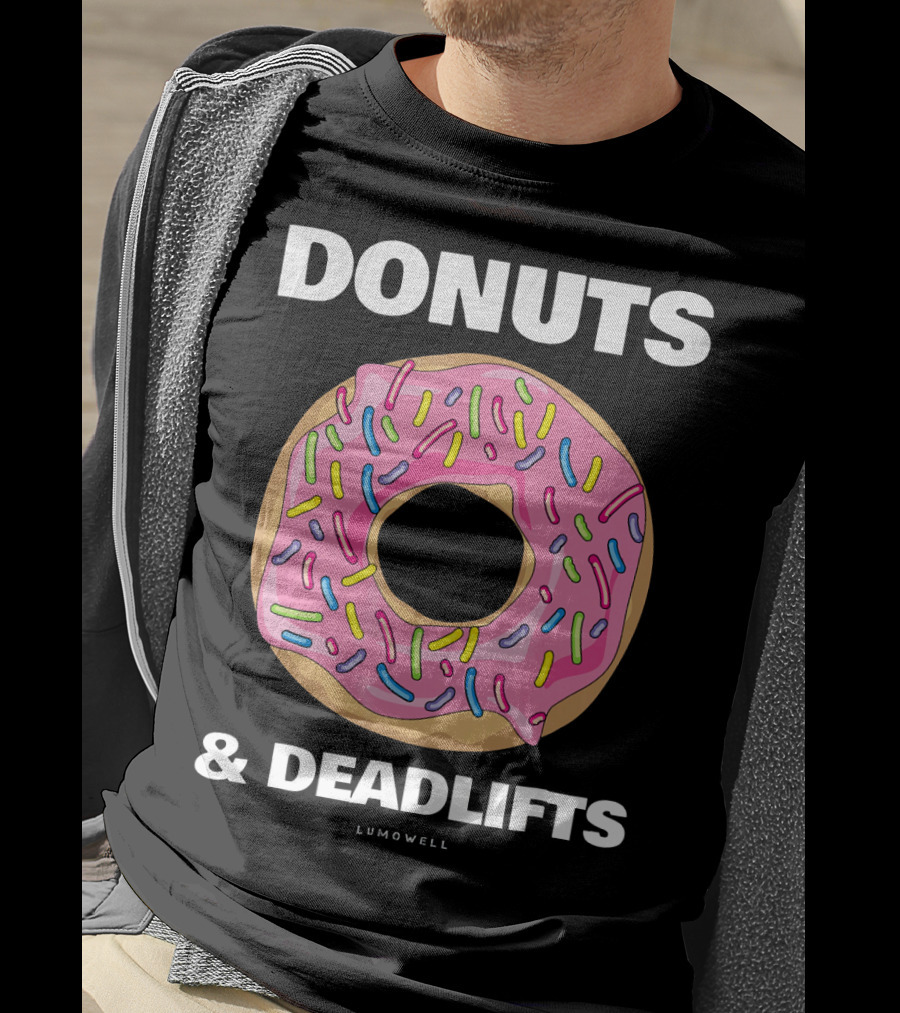 DONUTS And DEADLIFTS Funny Gym Lumowell T-Shirt