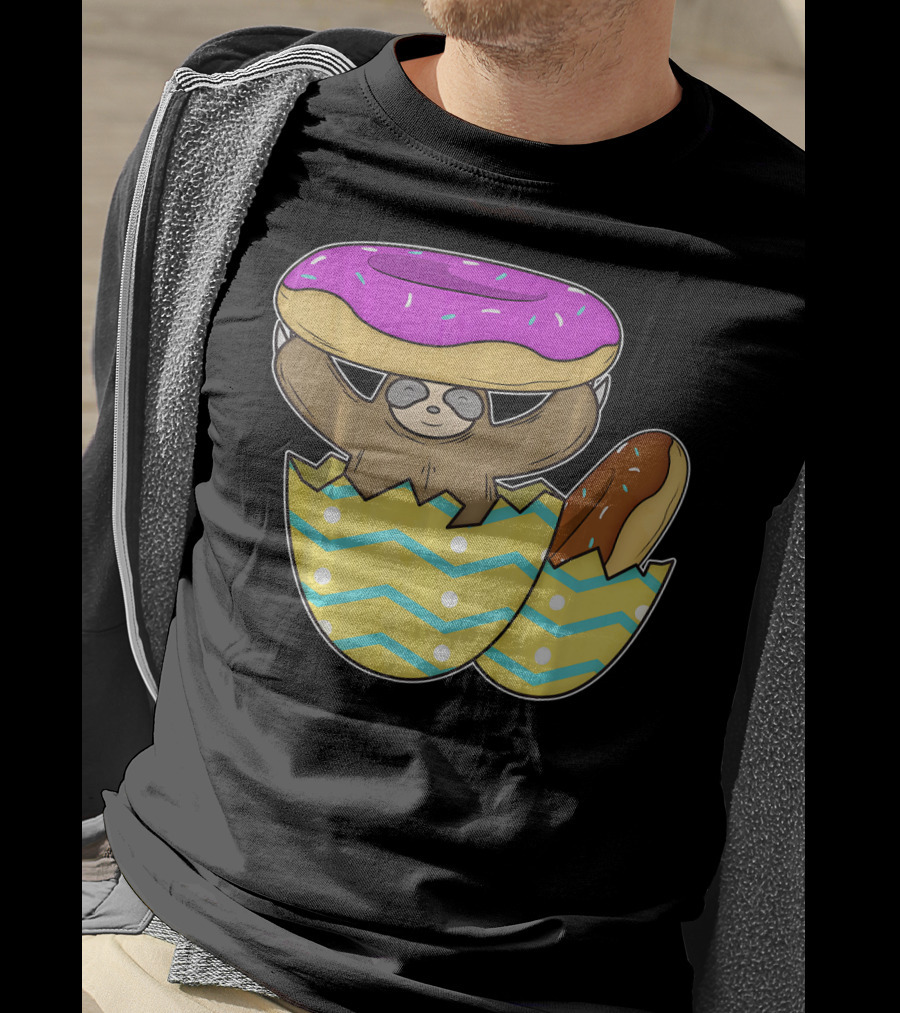 Sloth Easter Egg With Donut Hat T-Shirt