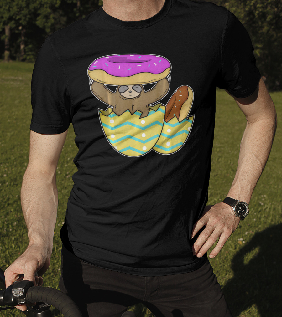 Sloth Easter Egg With Donut Hat T-Shirt