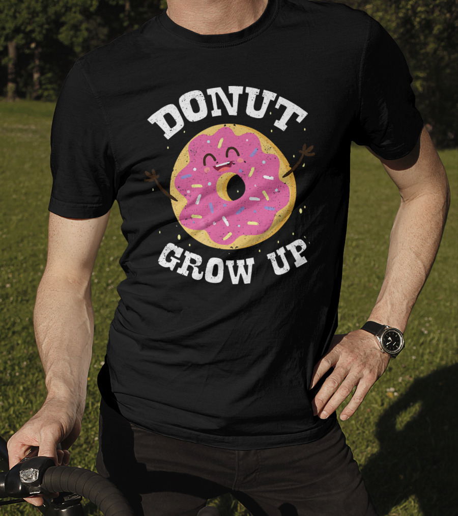 Donut Grow Up Cute Pink Frosted Dessert Foodie T-Shirt