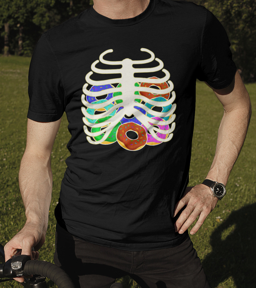 Halloween Food Costume Rib Cage Skeleton Donuts T-Shirt