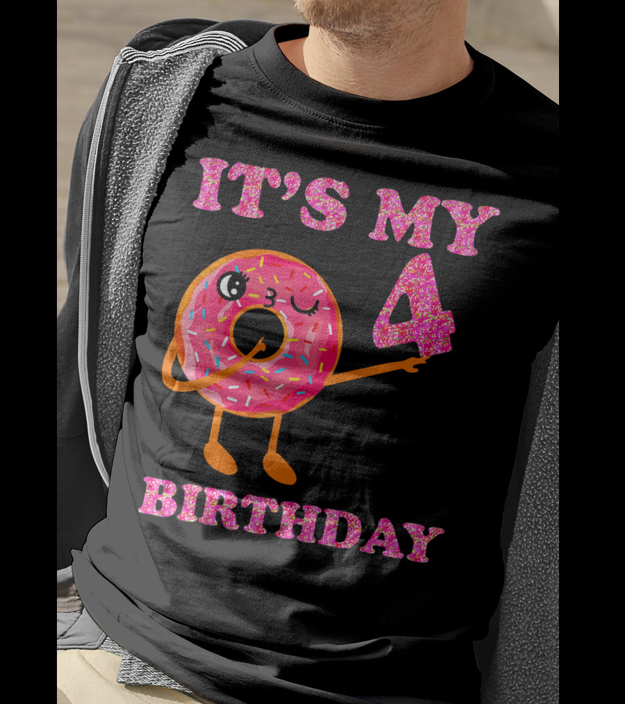 It's My 4 Birthday Fun Kids Sweet Donut T-Shirt