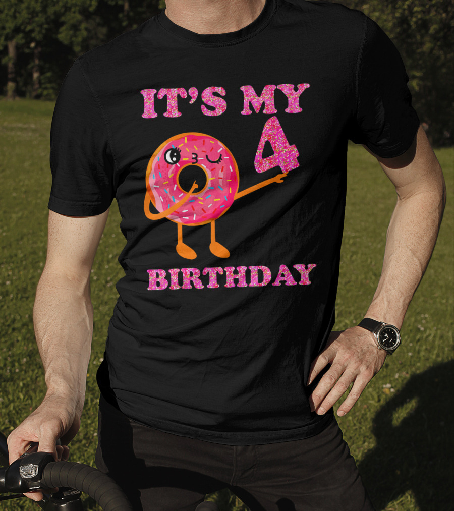 It's My 4 Birthday Fun Kids Sweet Donut T-Shirt