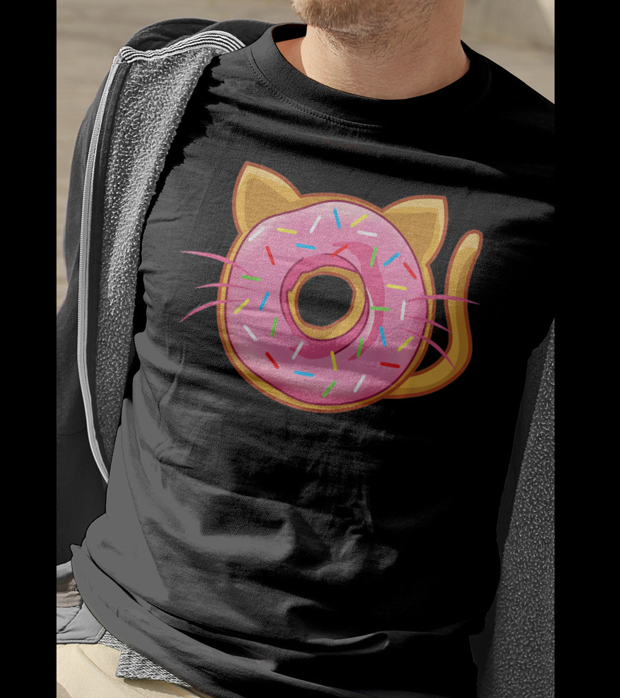 Funny Cat Donut Birthday Sprinkles T-Shirt