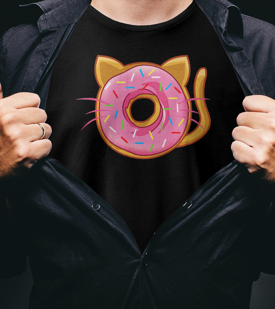 Funny Cat Donut Birthday Sprinkles T-Shirt