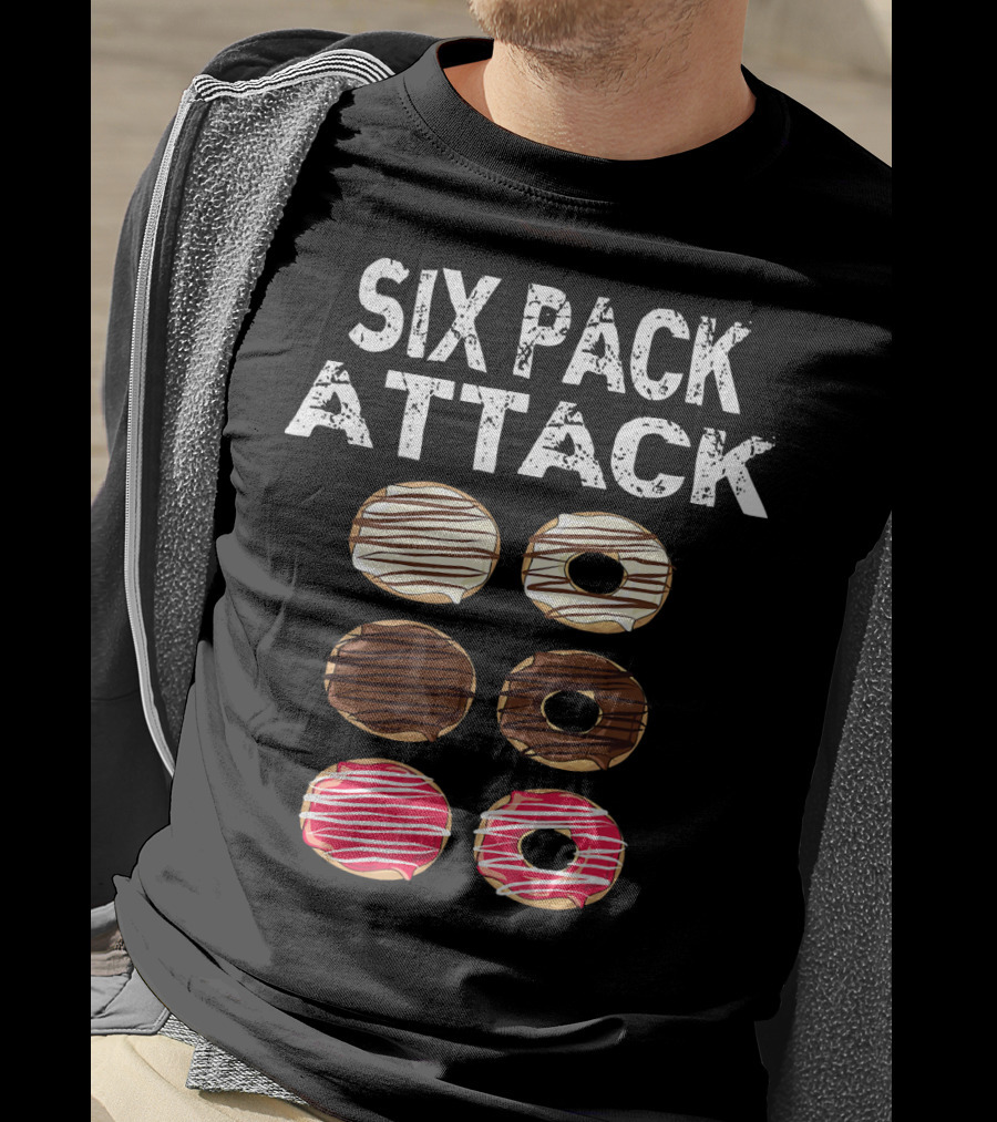 Six Pack Attack Donut Lover Funny Donut Eater T-Shirt