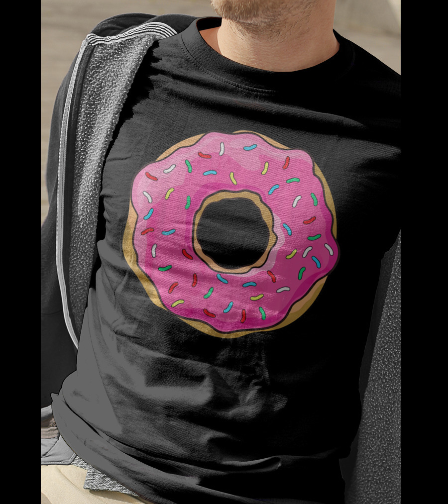 Big Pink Sprinkled Donut Iconic Sweet Treat T-Shirt