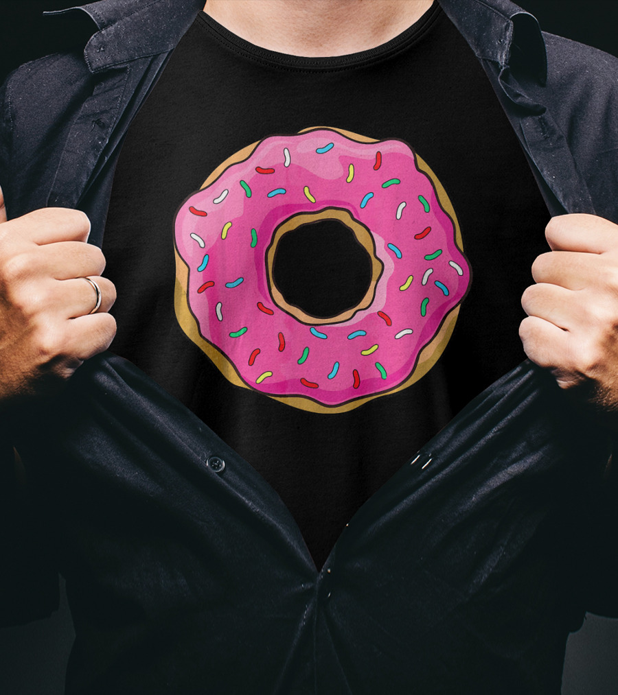 Big Pink Sprinkled Donut Iconic Sweet Treat T-Shirt