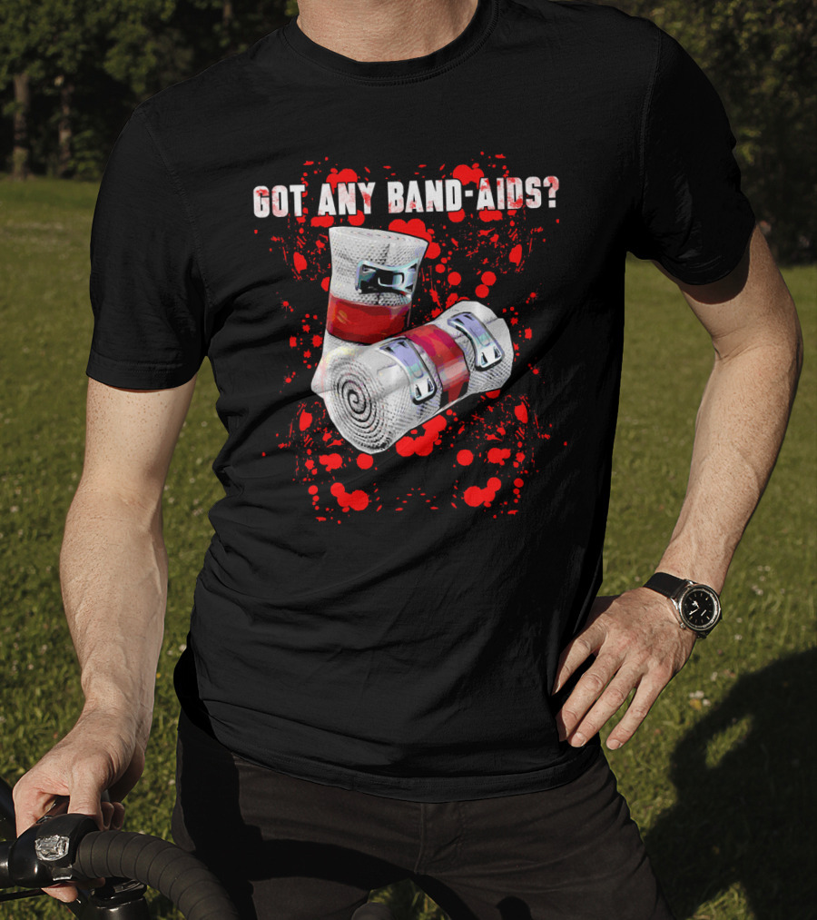 Got Any Band-Aids Dark Color Graphic With Bandage And Red Splatter T-Shirt