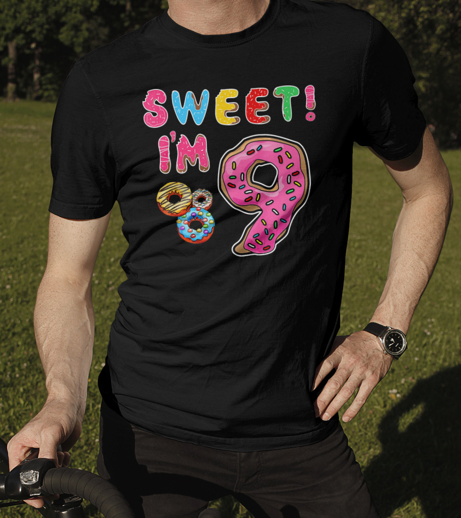 Sweet I'm 9 With Colorful Donuts T-Shirt