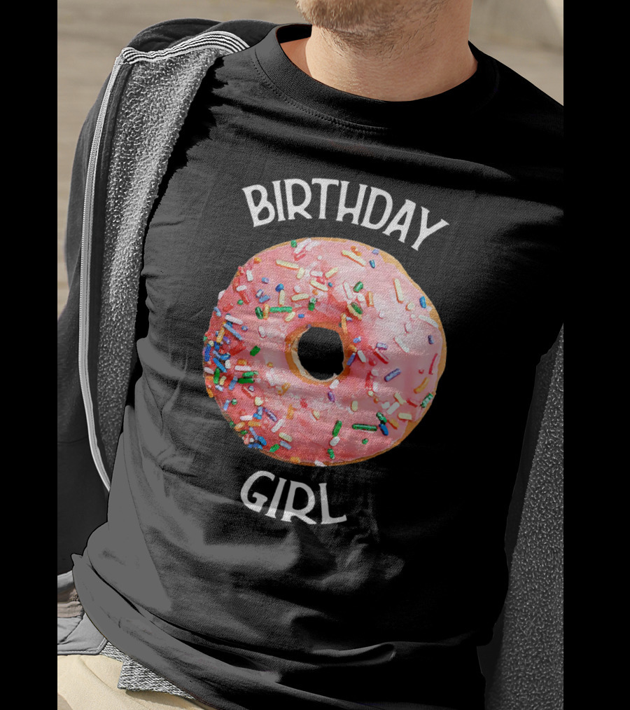 Birthday Girl Donut With Pink Icing And Rainbow Sprinkles T-Shirt
