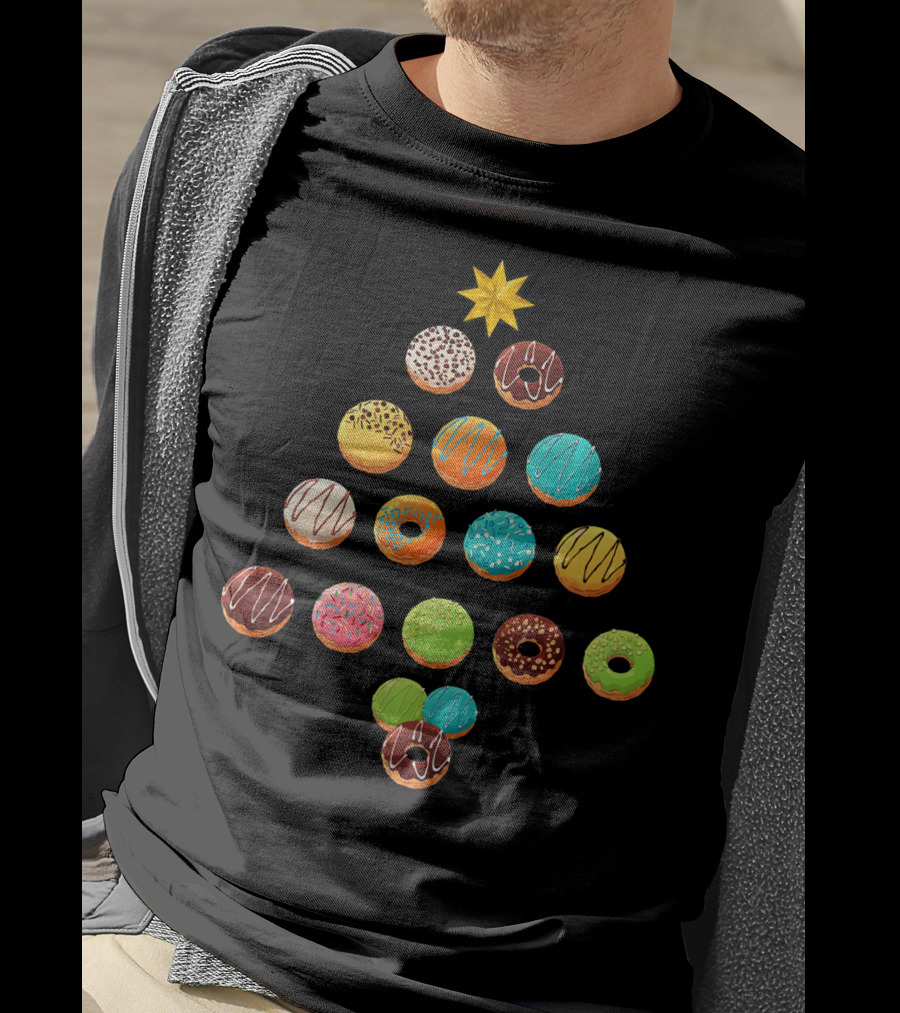 Funny Donut Lover Christmas Tree T-Shirt