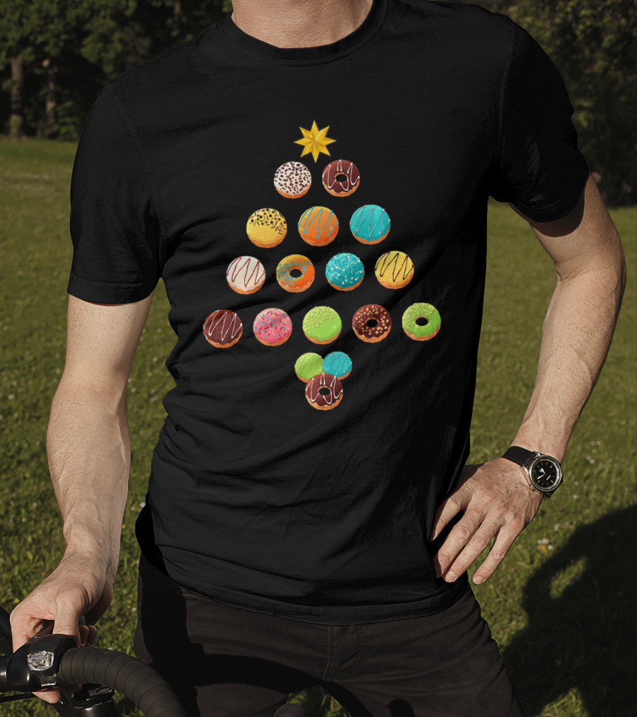 Funny Donut Lover Christmas Tree T-Shirt