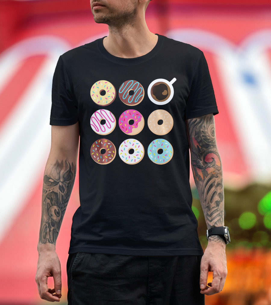 Wake Up to Donuts and Coffee with Sprinkles and Icing T-Shirt