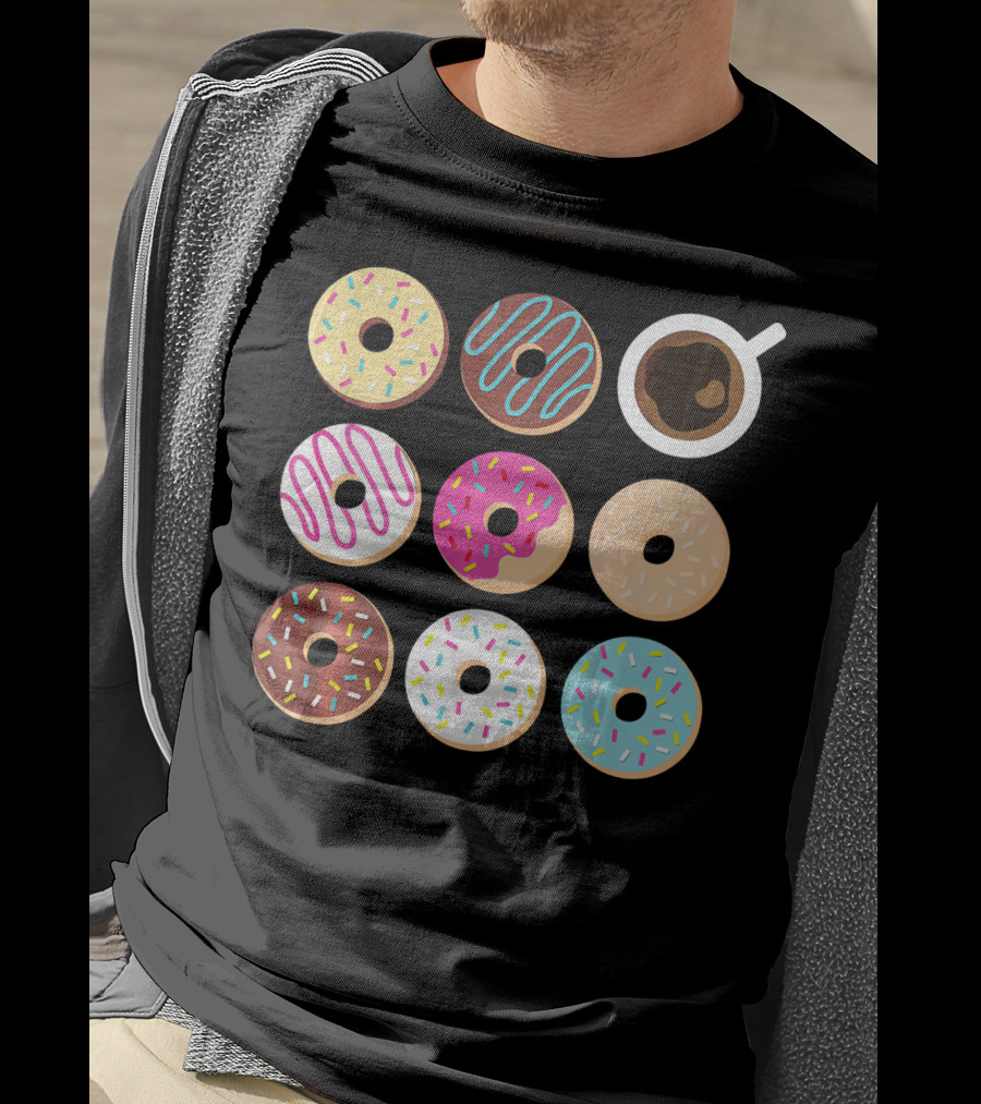 Wake Up To Donuts And Coffee With Sprinkles And Icing T-Shirt