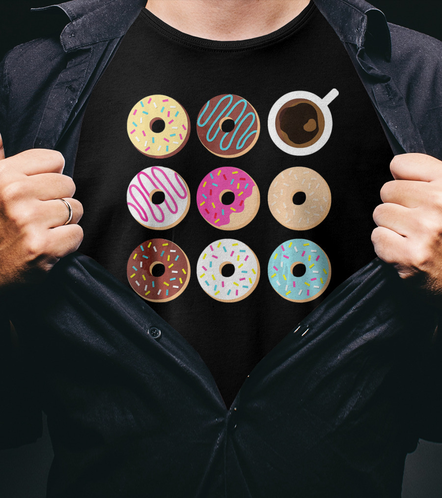 Wake Up To Donuts And Coffee With Sprinkles And Icing T-Shirt