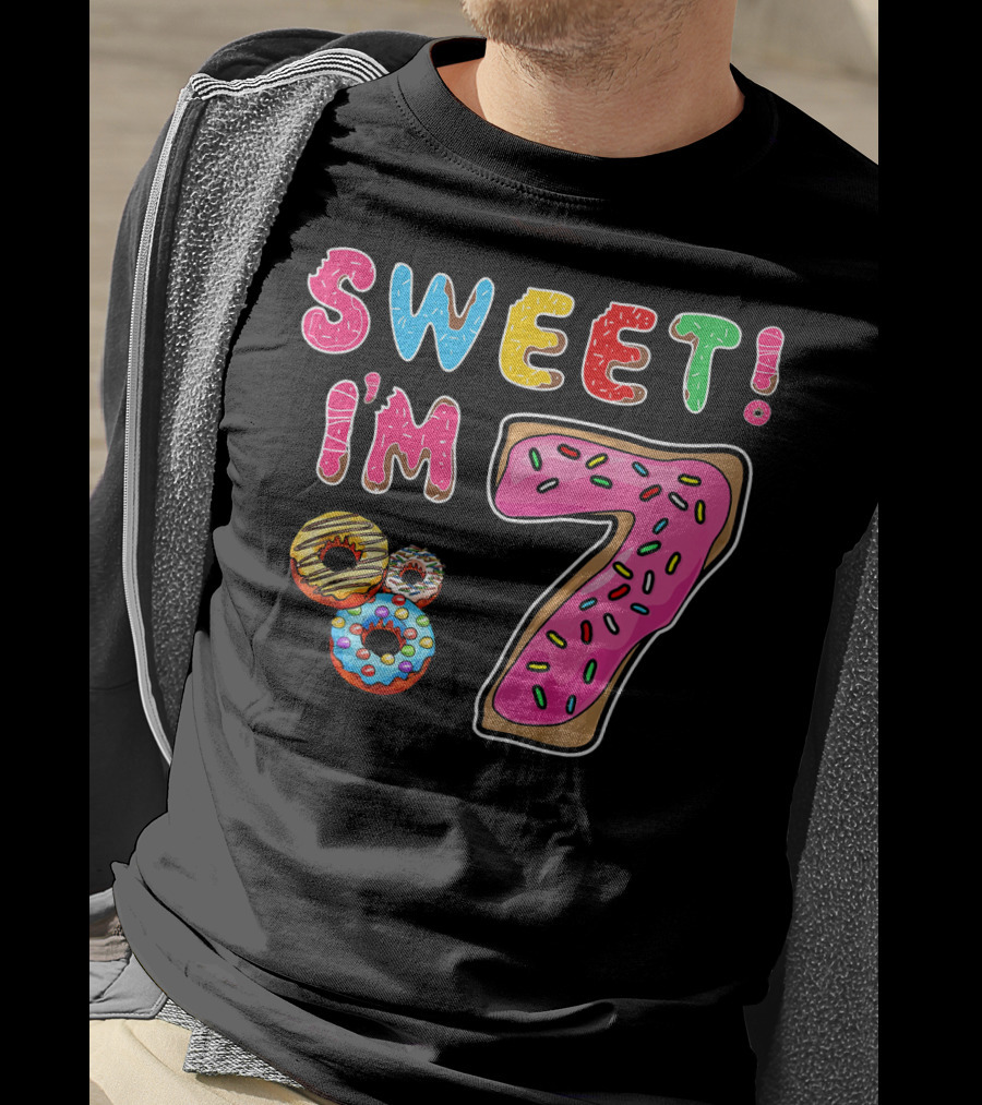 Sweet I'm 7 Donut Birthday T-Shirt