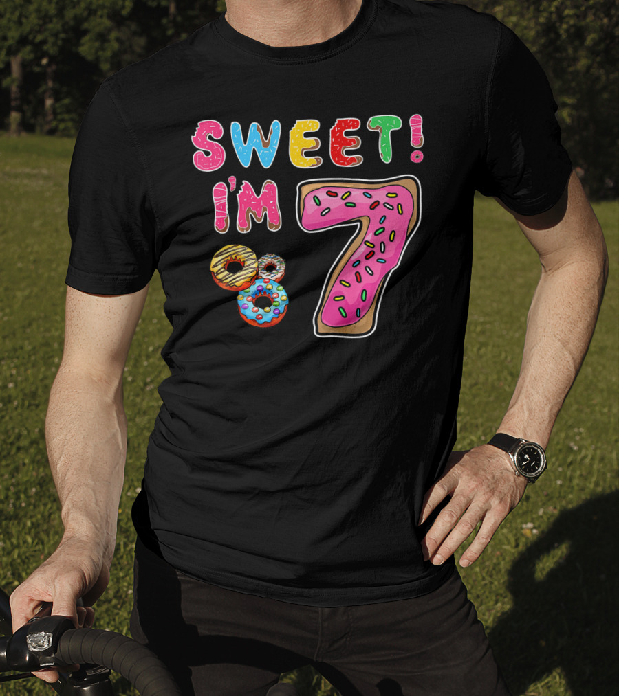 Sweet I'm 7 Donut Birthday T-Shirt