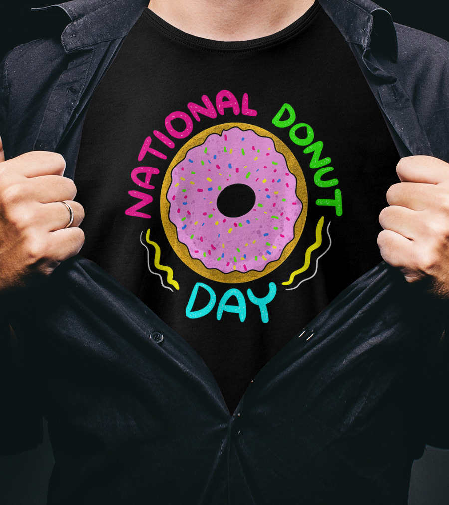 National Donut Day Cool Sweet Tooth Party Celebration With Sprinkles T-Shirt