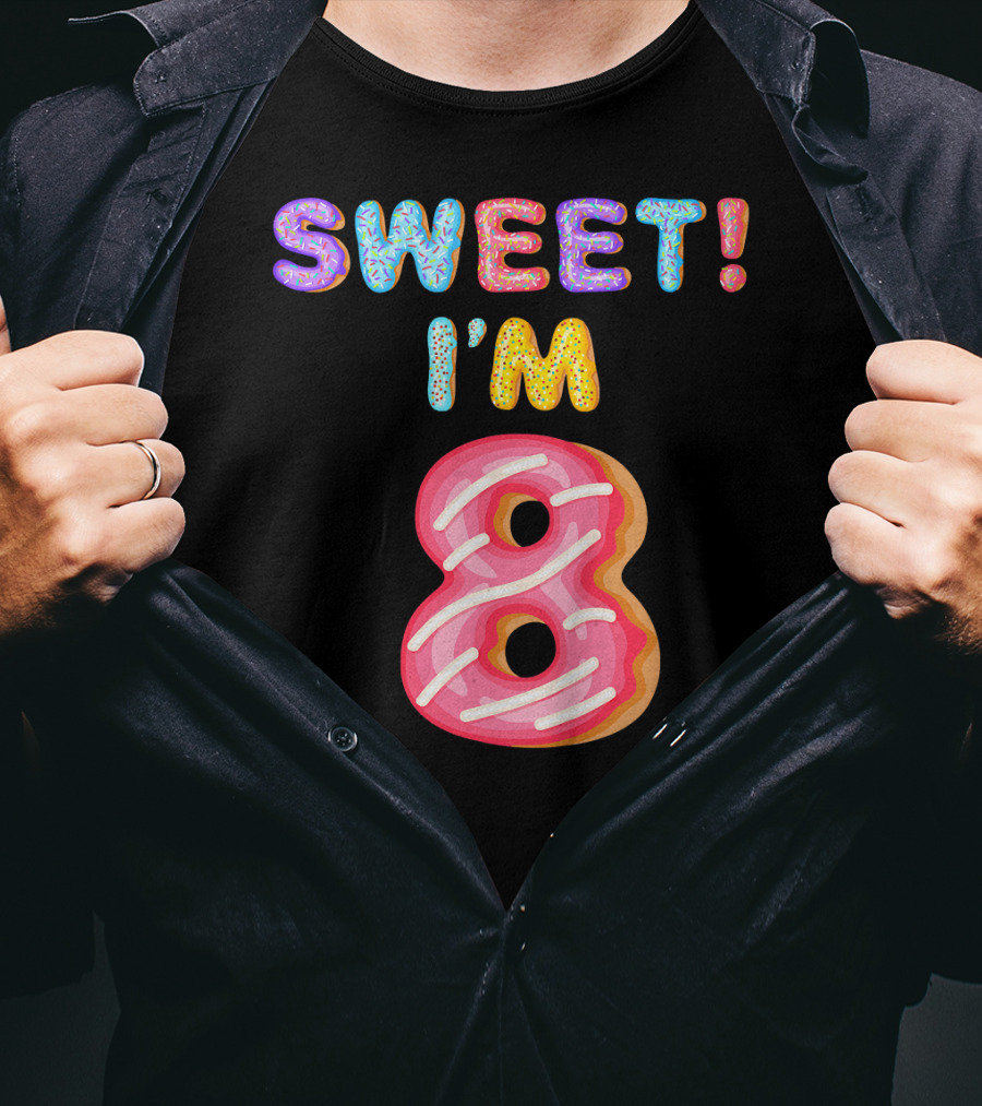 Sweet I'm 8 Birthday Kids Girls T-Shirt