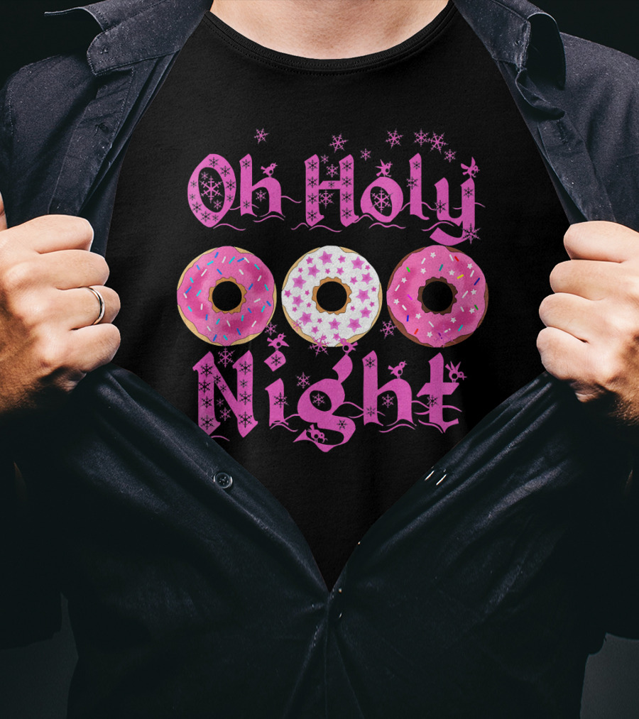 Oh Holy Night Donut Starry Pink Trio T-Shirt