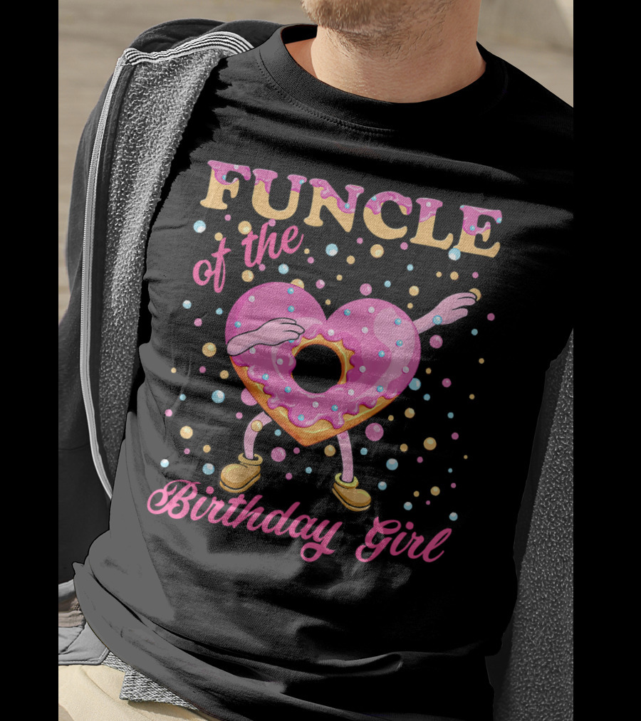 FUNCLE Of The Birthday Girl Donut Dabbin Vibrant T-Shirt