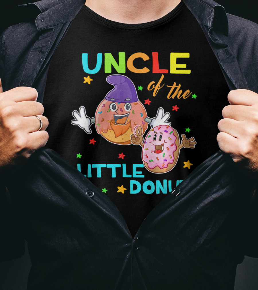 UNCLE Of The Little Donut Colorful Cartoon Birthday T-Shirt