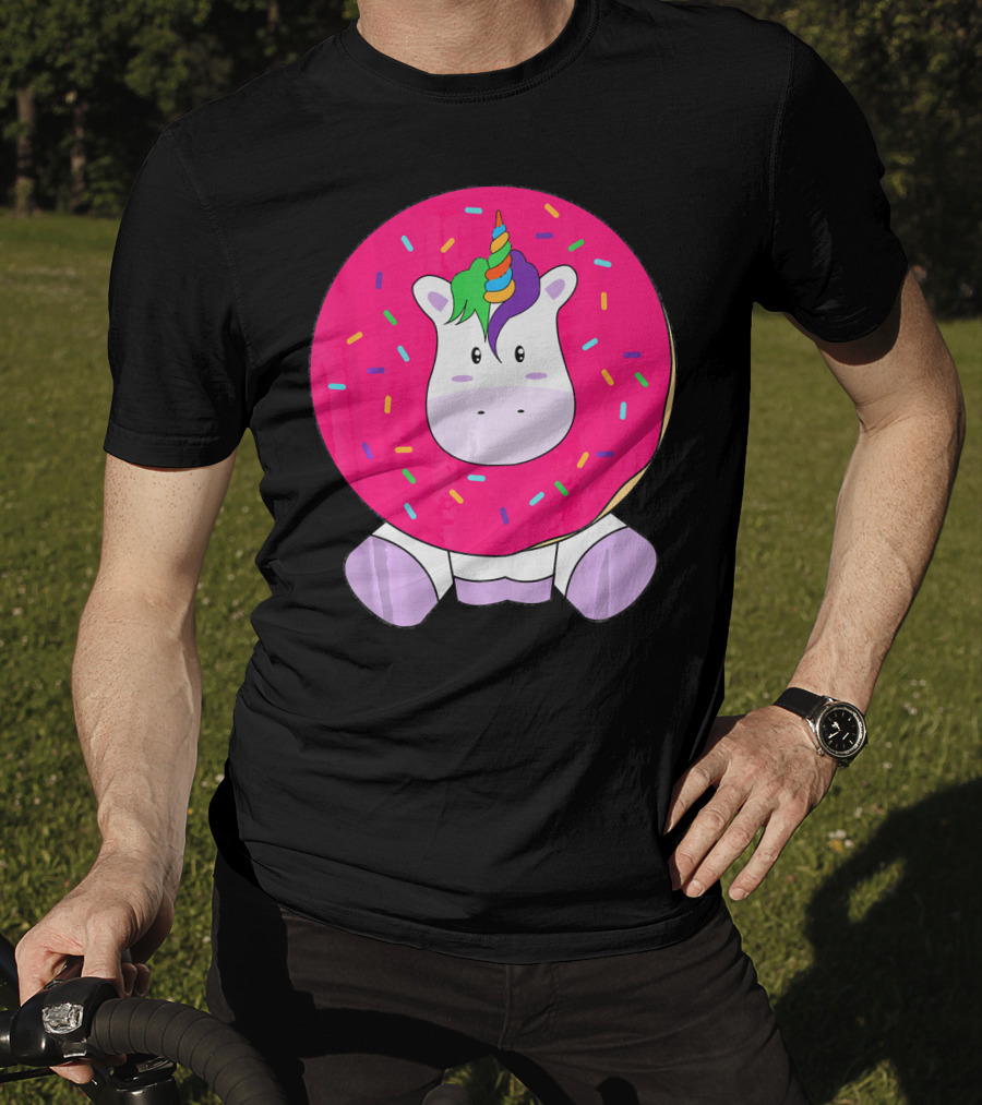 Kawaii Unicorn Donut With Sprinkles Cute Girly T-Shirt