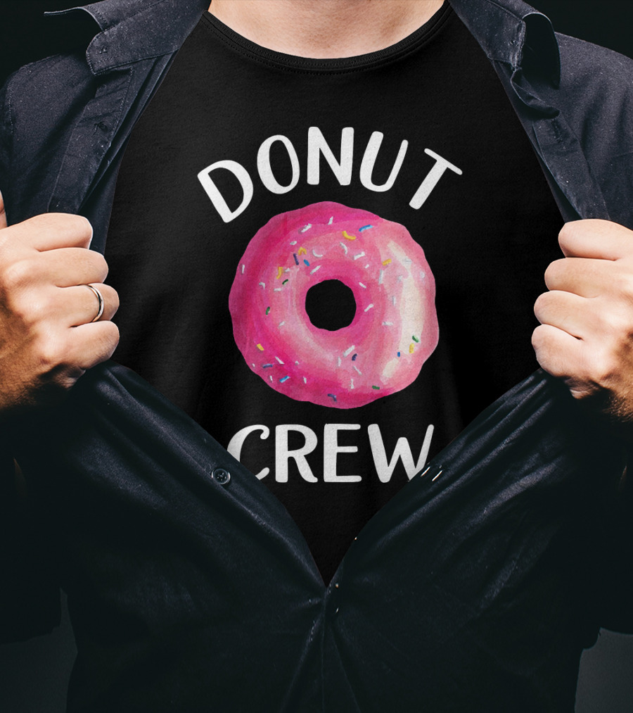 Donut Crew Pink Sprinkled Doughnut T-Shirt