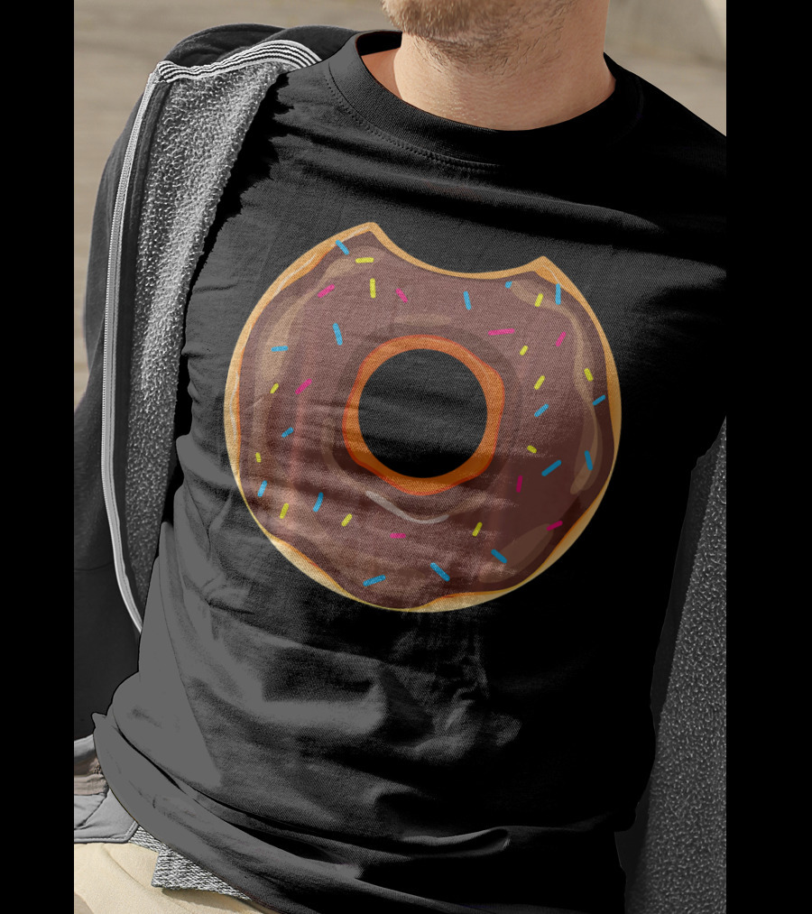 Cool Donut Halloween Chocolate Doughnut With Sprinkles T-Shirt